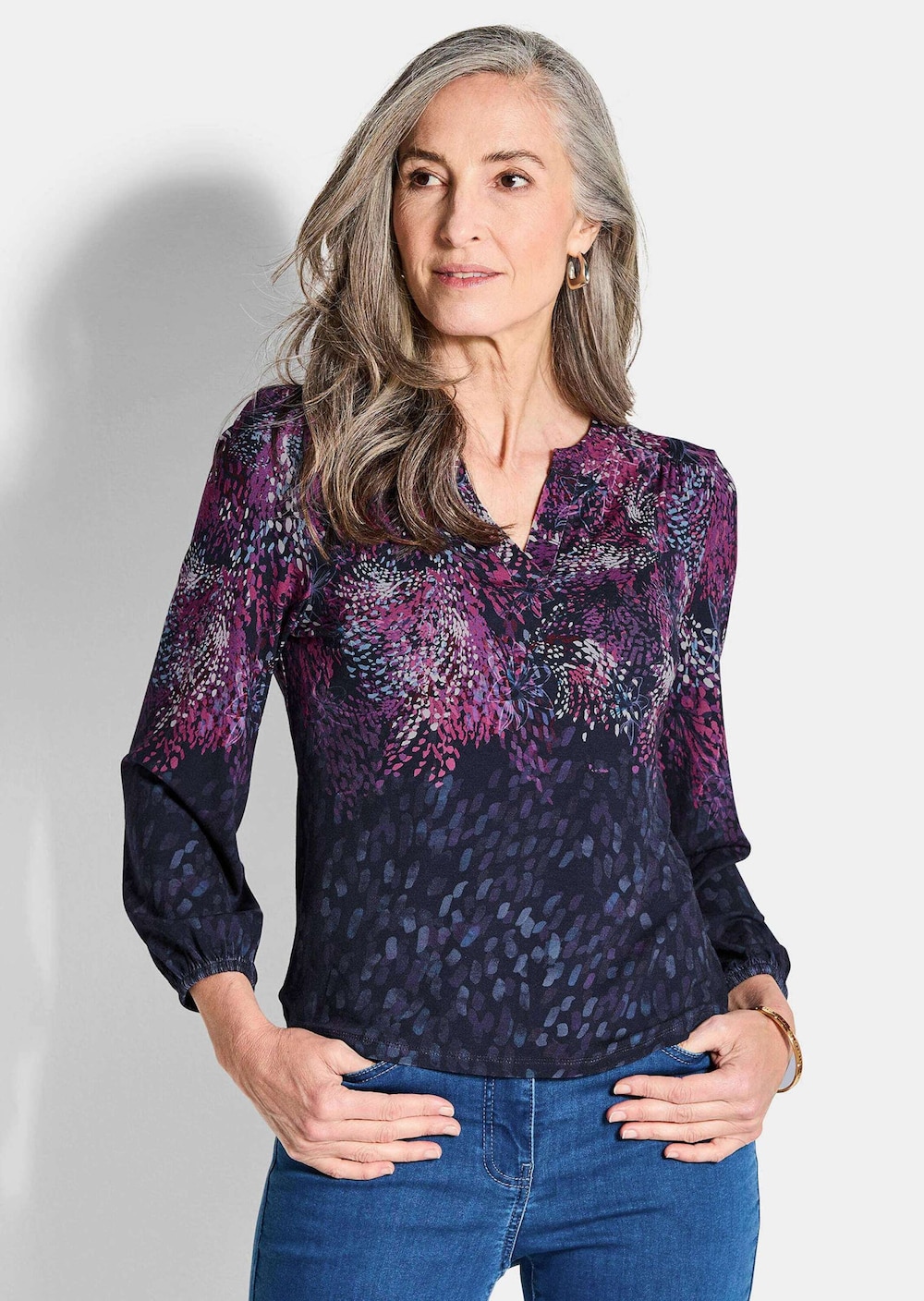 Jersey shirt met confettipatroon