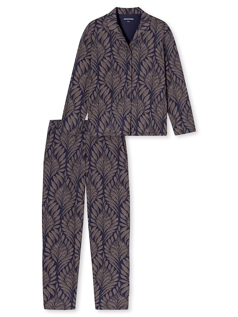 Schiesser Damen Schlafanzug Interlock deepseablue