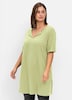 Longshirt Kurzarm Uni Ohne Kragen