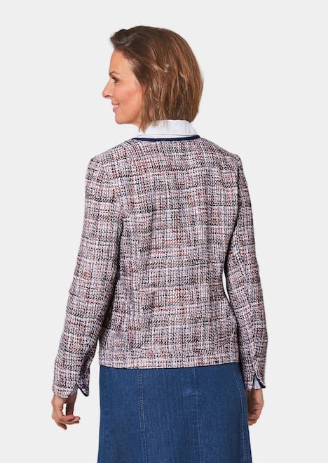 Edler Bouclé-Blazer mit Jeanspaspel