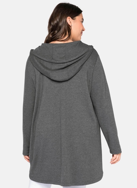 Longshirt Langarm Uni Mit Kapuze