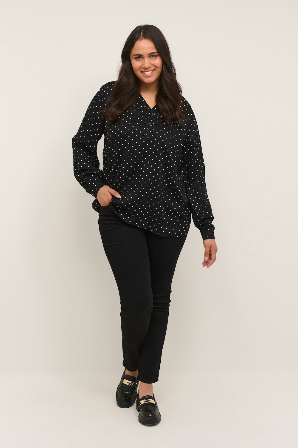 Langarm-Bluse Regular fit