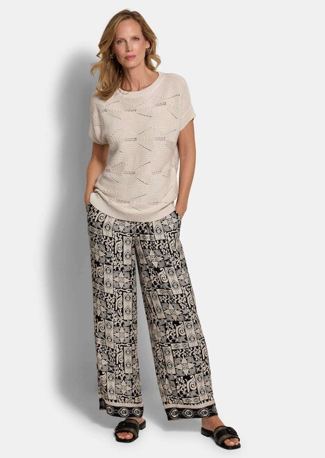 Katoenen trui met ruitjesstructuur