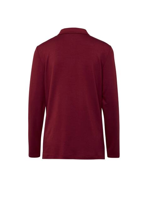 Langarm Poloshirt mit Schmuckband an Knopfleiste