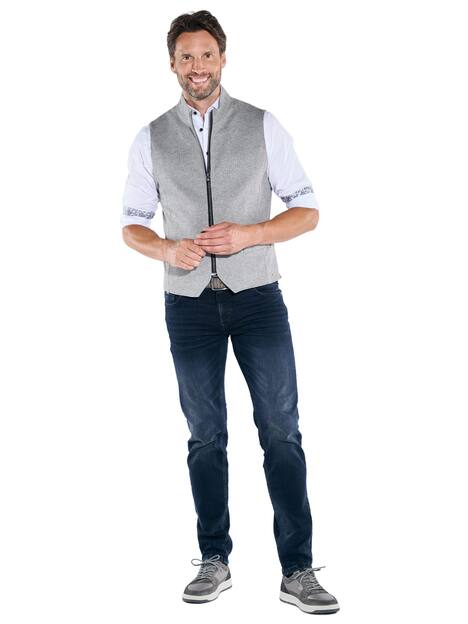 engbers Herren Sakko-Weste aus elastischem Warenmaterial , Silbergrau