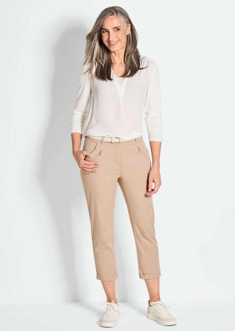 GOLDNER Chino broek LOUISA Casual chino met zachte peach-finish