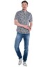 Herren Kurzarm-Hemd gemustert , Marineblau