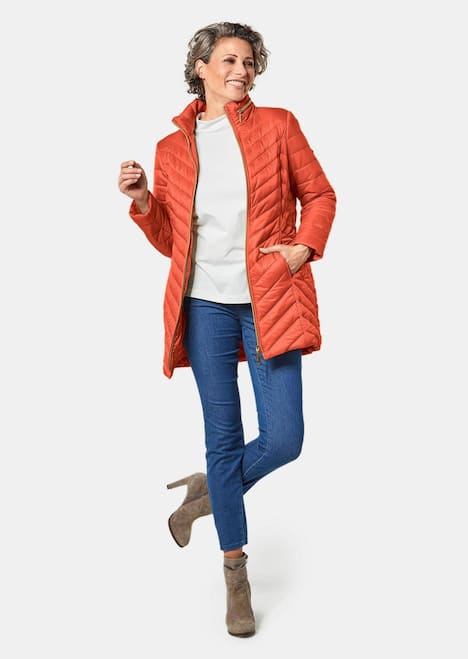 GOLDNER Gewatteerd jack Flatteus, licht, lang gewatteerd jack