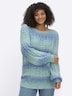 Langarm-Pullover Ajourpullover mit Blockstreifen Langarm Ohne Kragen