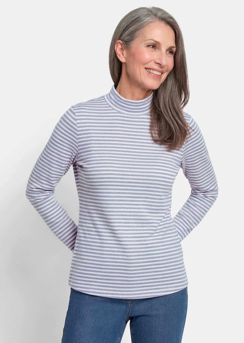 Ringelshirt mit Stehkragen