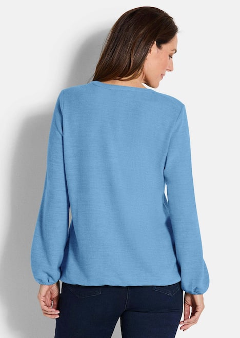 Elegante Bluse mit Zierblende, Rundhals