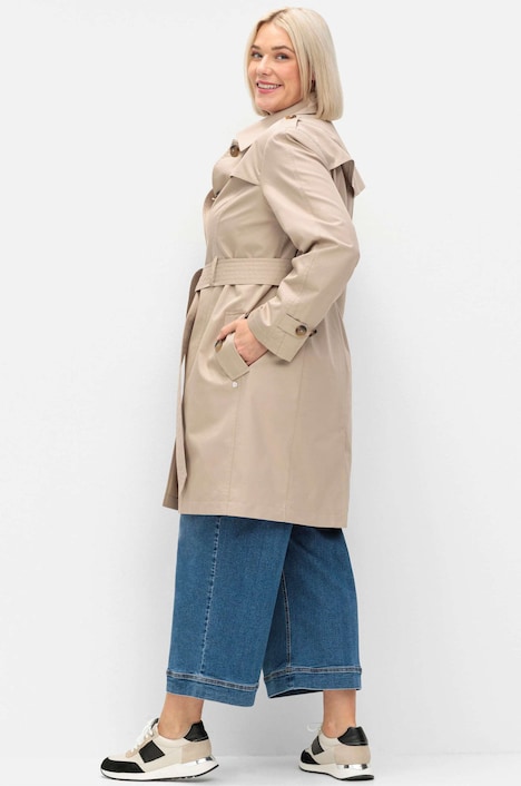Trenchcoat Uni Hemdkragen