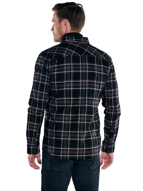 engbers Herren Overshirt kariert , Schwarz