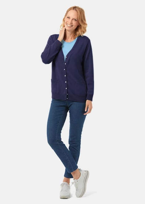 Uni Merino-Cardigan Langarm