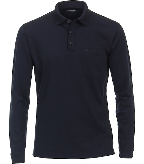 Polo-Shirt Langarm uni