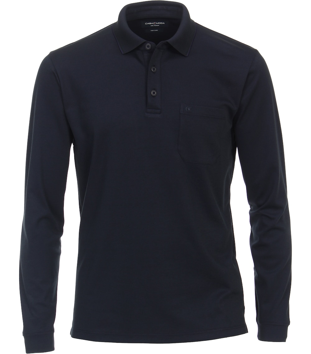 Polo-Shirt Langarm uni