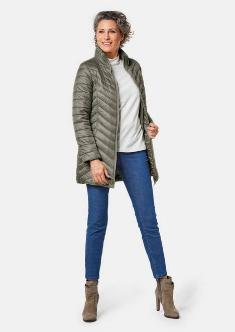 GOLDNER Gewatteerd jack Flatteus, licht, lang gewatteerd jack