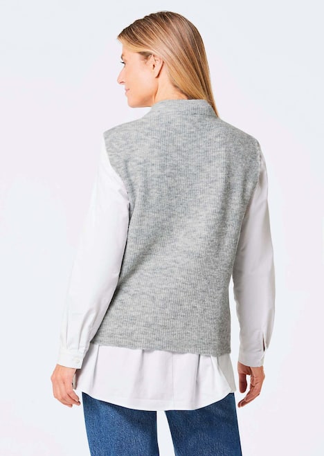 Edler Rippstrick Pullunder, Stehkragen