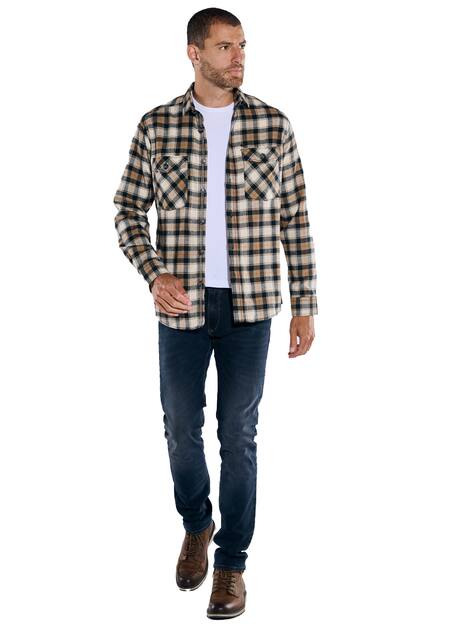 engbers Herren Overshirt kariert , Hellbraun