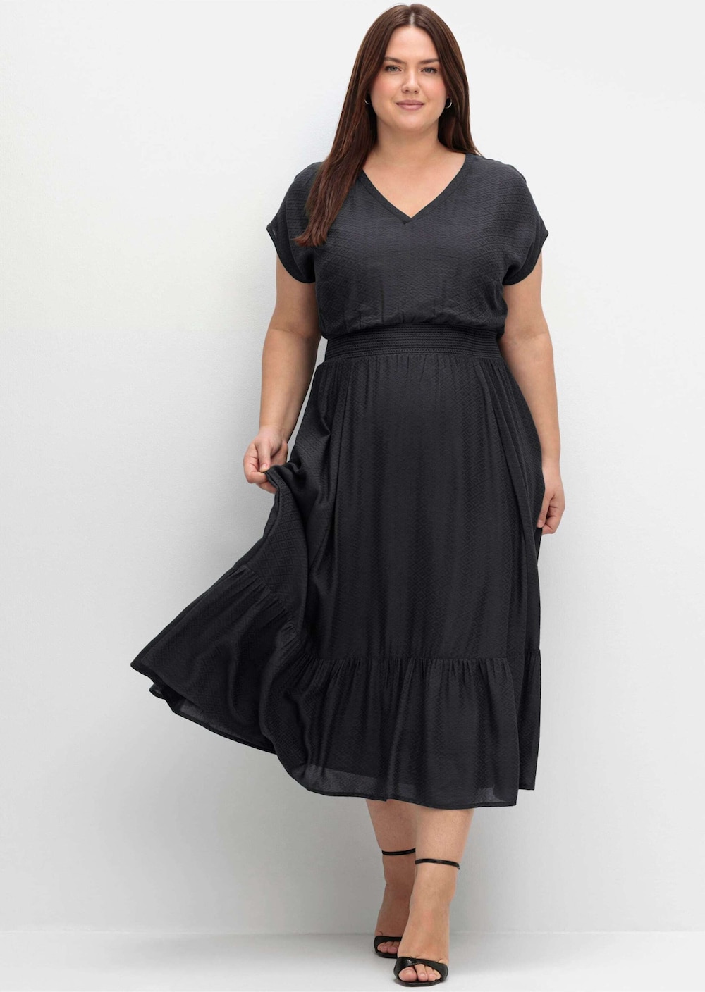 Maxikleid Kurzarm Uni
