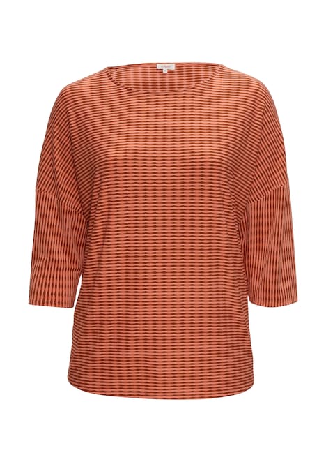 Strukturiertes Shirt mit Fledermausärmeln