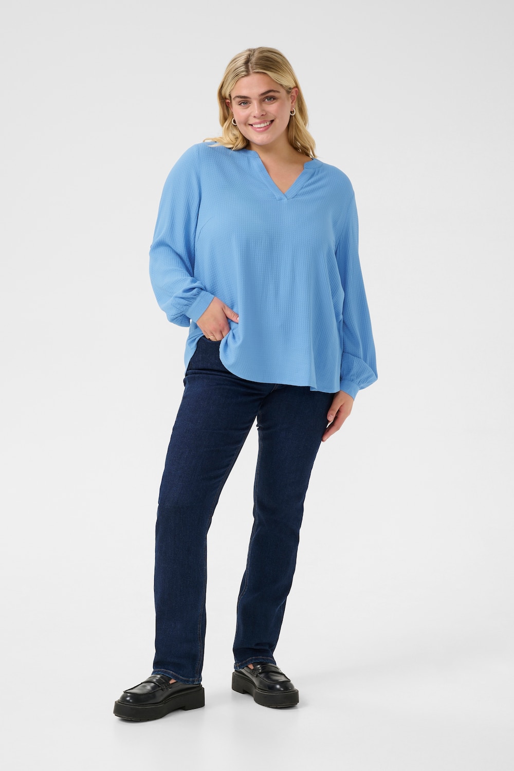 Langarm-Bluse Regular fit