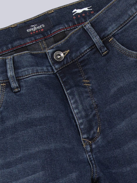 engbers Herren Jeans 5-Pocket Superstretch , Mittelblau