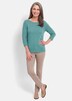 Halbarm Baumwollpullover mit Struktur