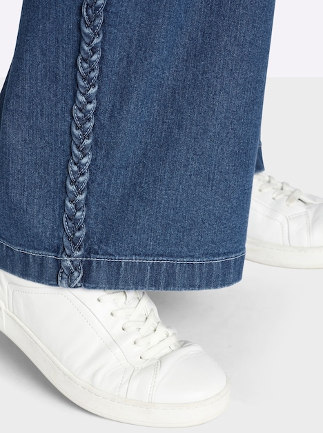 Jeans Jeans mit geflochtenen Streifen am weiten Bein normal Formbund