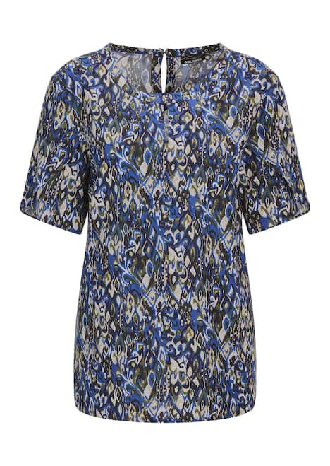 Elegantes Halbarm Blusenshirt, Druck