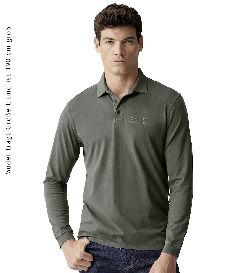 CASAMODA Polo-Shirt Langarm uni