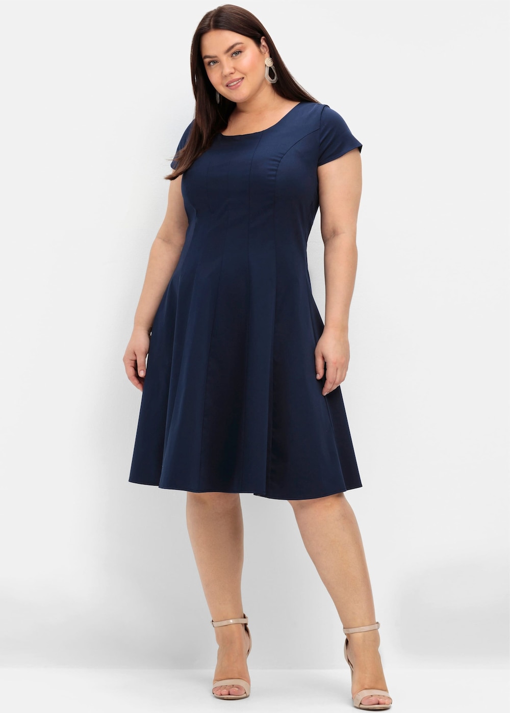 Cocktailkleid Kurzarm Uni
