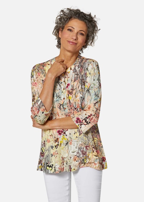 Figurschmeichelndes Drucktunika-Shirt