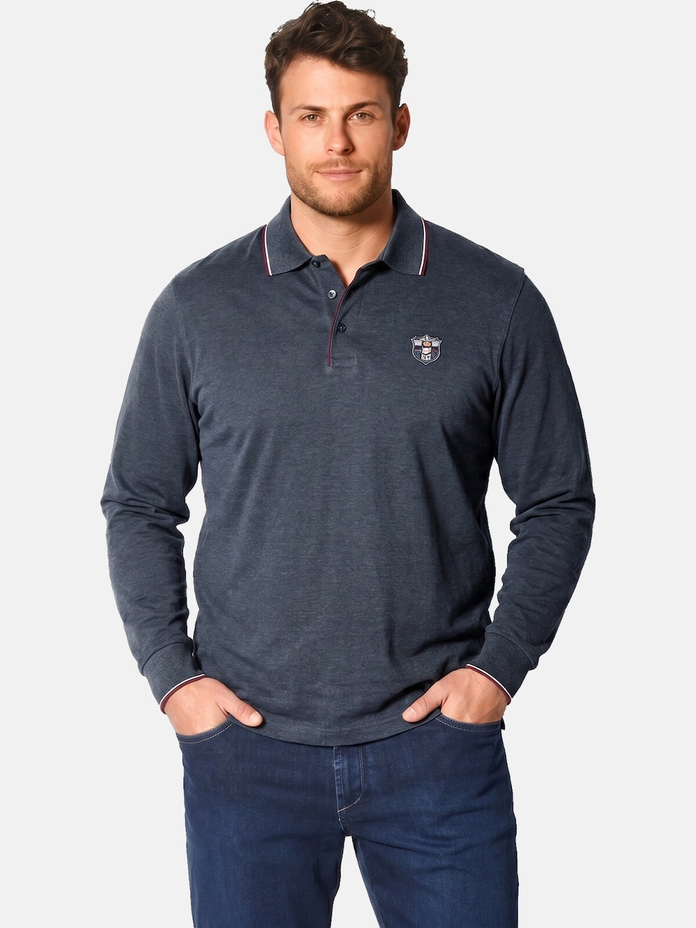 Langarm-Poloshirt MILANVETZO