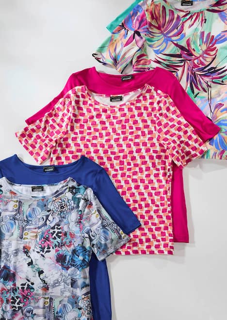 Stilvolles Shirt-Duo mit Muster-Mix