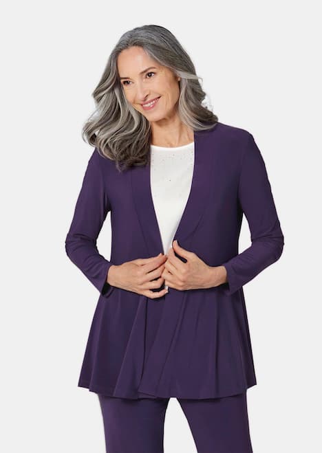 Leichte Shirtjacke lila mit Stretch
