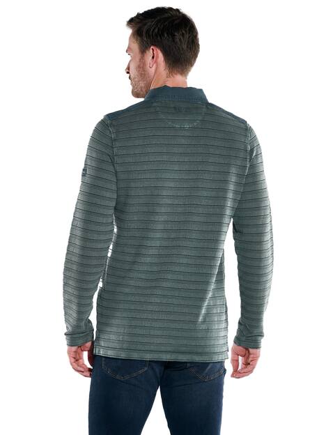 engbers Herren Langarm-Shirt mit Polo-Kragen , Petrolgruen