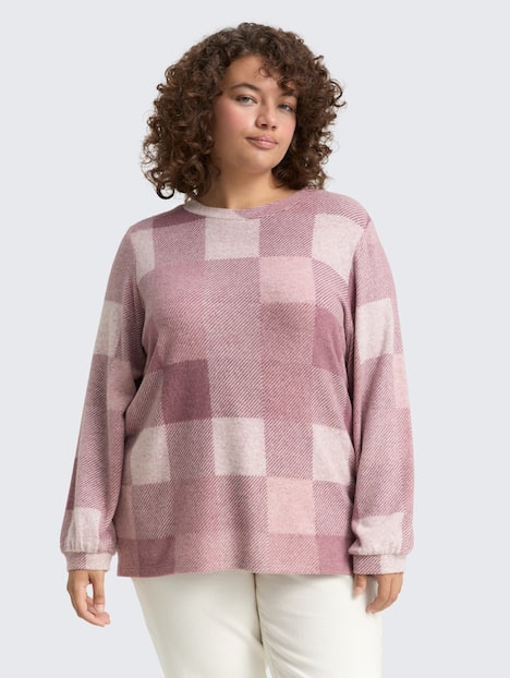 Tom Tailor Women PLUS T-Shirt Plus Size - Langarmshirt mit Muster