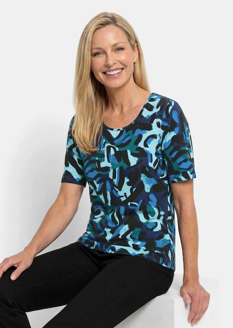 Viskoseshirt mit künstlerischem Print