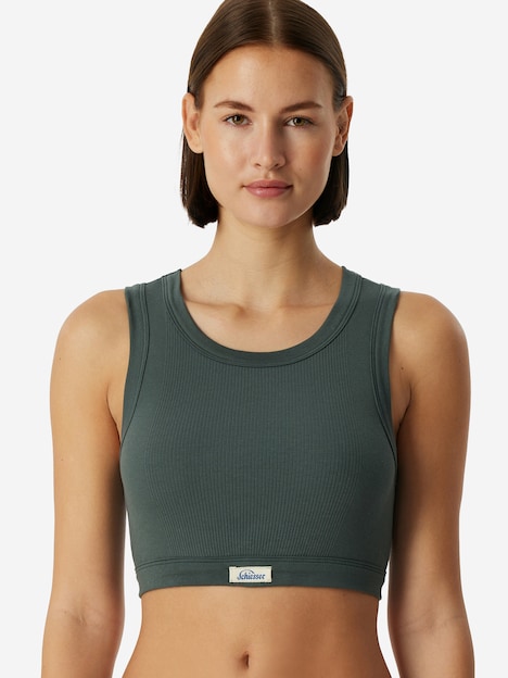 Schiesser Damen Bustier REVIVAL Paula - dunkelgrün