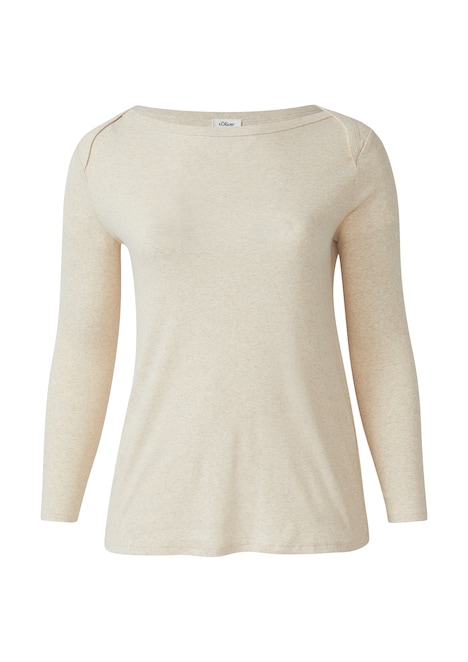 Langarmshirt mit U-Boot-Ausschnitt
