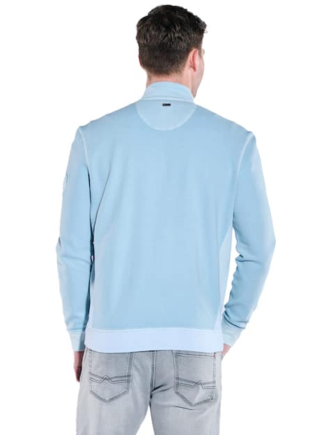 engbers Herren Sweatjacke mit Stehkragen , Hellblau