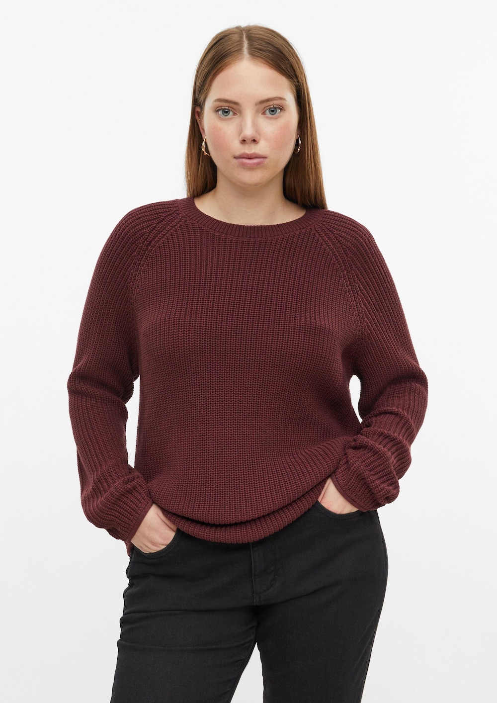 Pullover mit Rippstruktur und Rollkanten