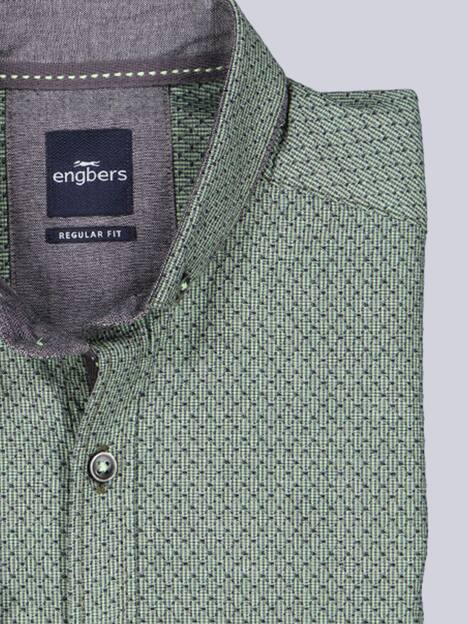 engbers Herren Kurzarm-Hemd gemustert , Hellgruen