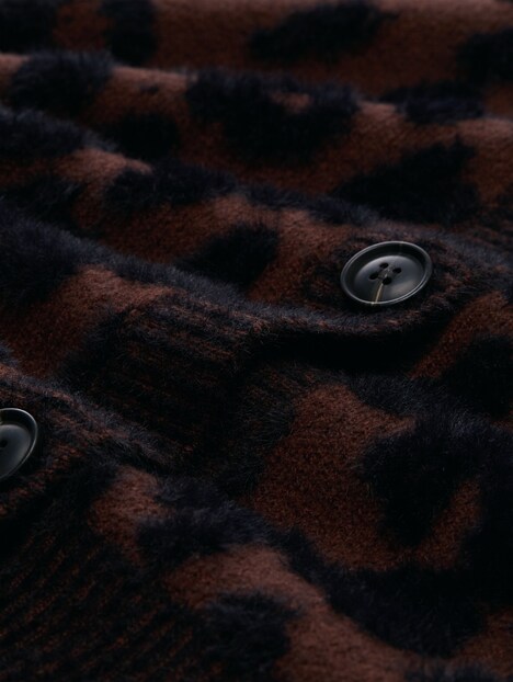 Loose Fit Cardigan mit Leo-Muster