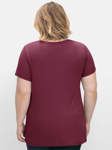 T-Shirt Kurzarm Uni Ohne Kragen
