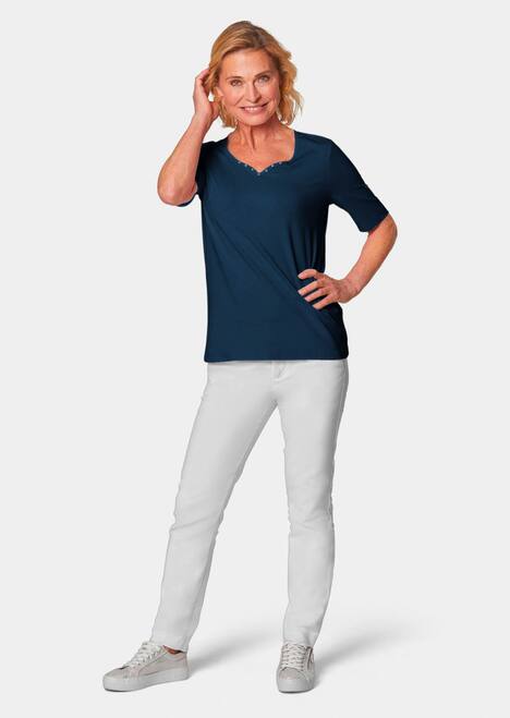 Halbarm Basic-Shirt aus Baumwolle