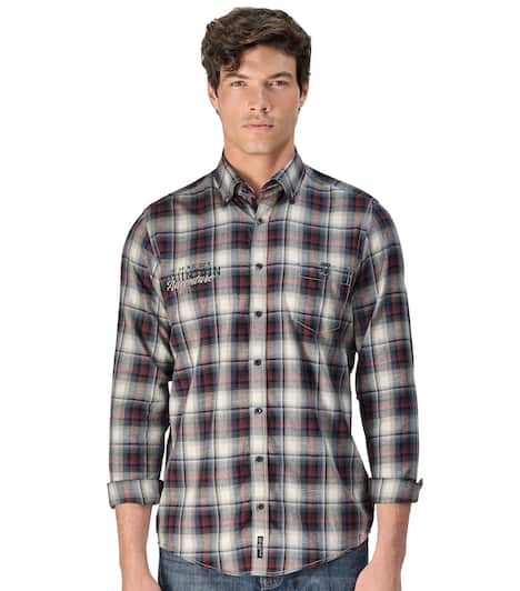 Flanellhemd kariert Casual Fit