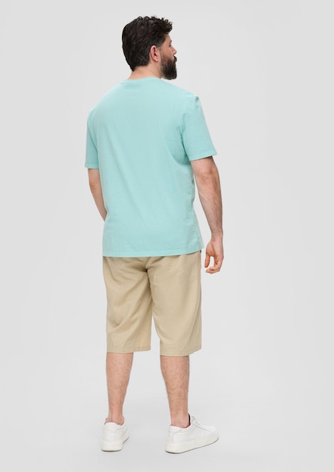 T-Shirt mit Garment Dye und Henley-Ausschnitt