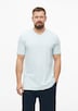 Baumwoll-T-Shirt mit Logo-Print und V-Neck